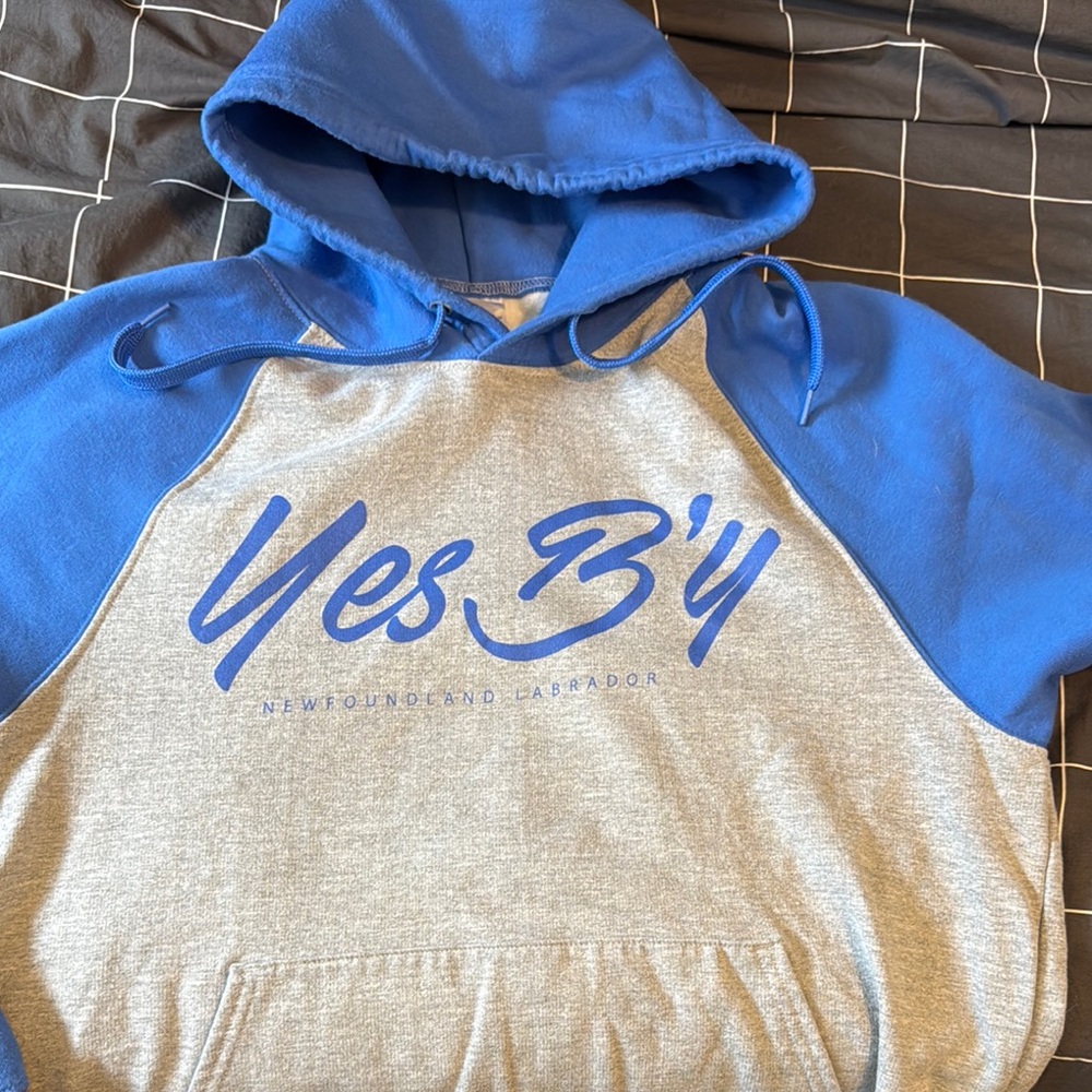 Yes B'y Blue and Gray Hoodie